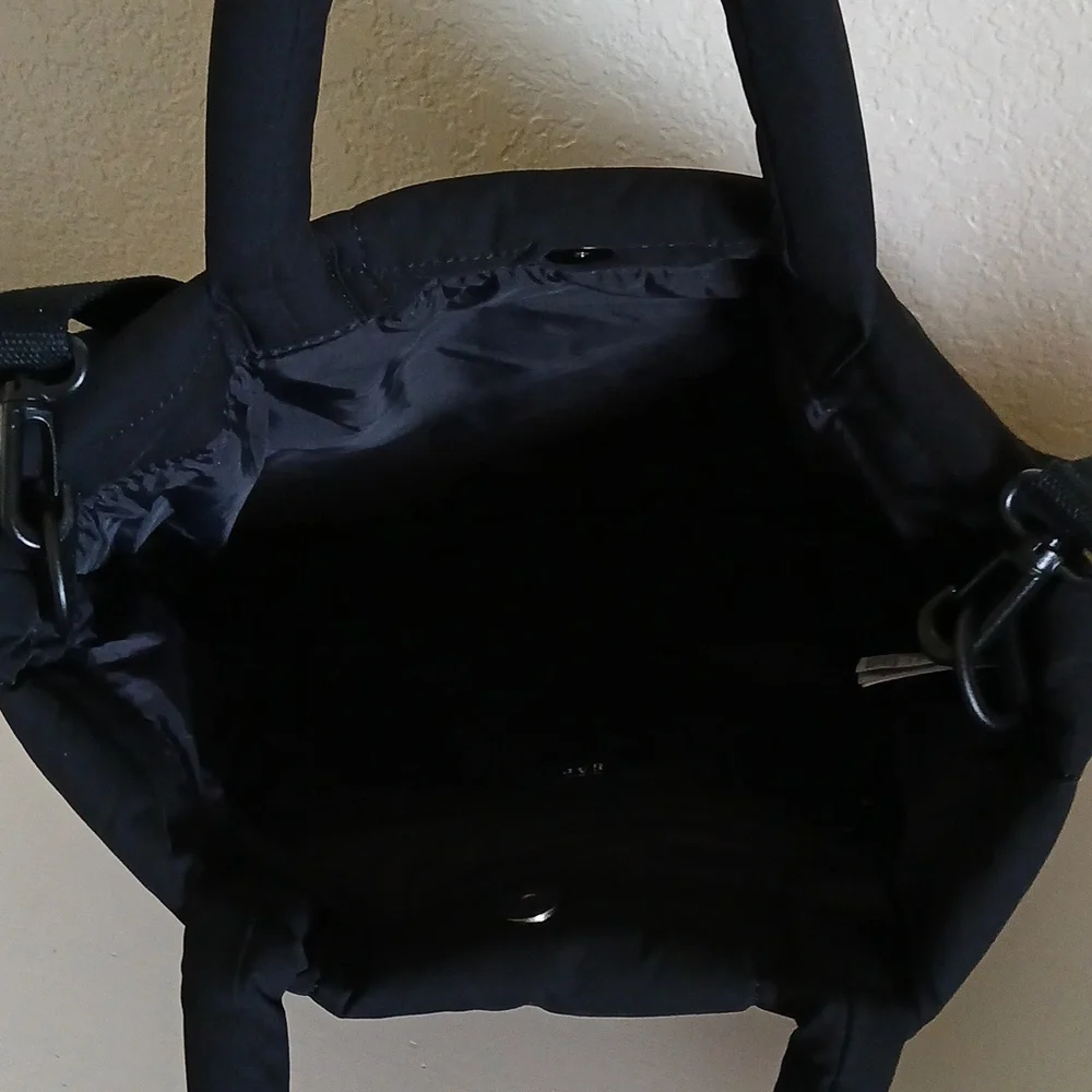 GAP Black Quilted Tote Bag with Shoulder Strap